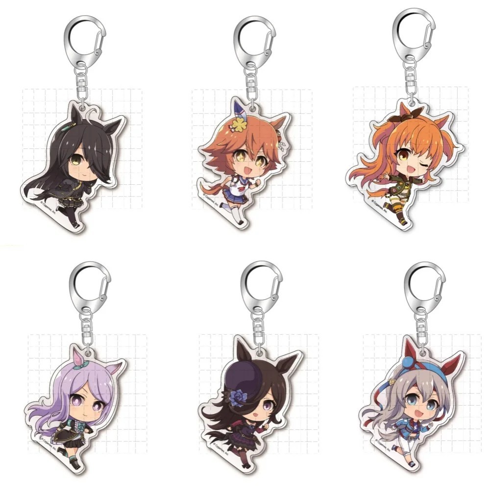 Móc khóa Anime Uma Musume Pretty Derby Manhattan Cafe Rice Shower Tamamo Cross Mejiro McQueen Acryli