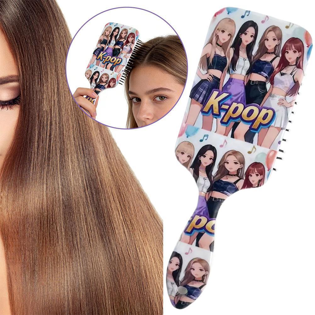 Kpop Girl Group Element Pattern In Air Cushion Hair Lược Tạo Kiểu Da Đầu Lược Massage Y9q1