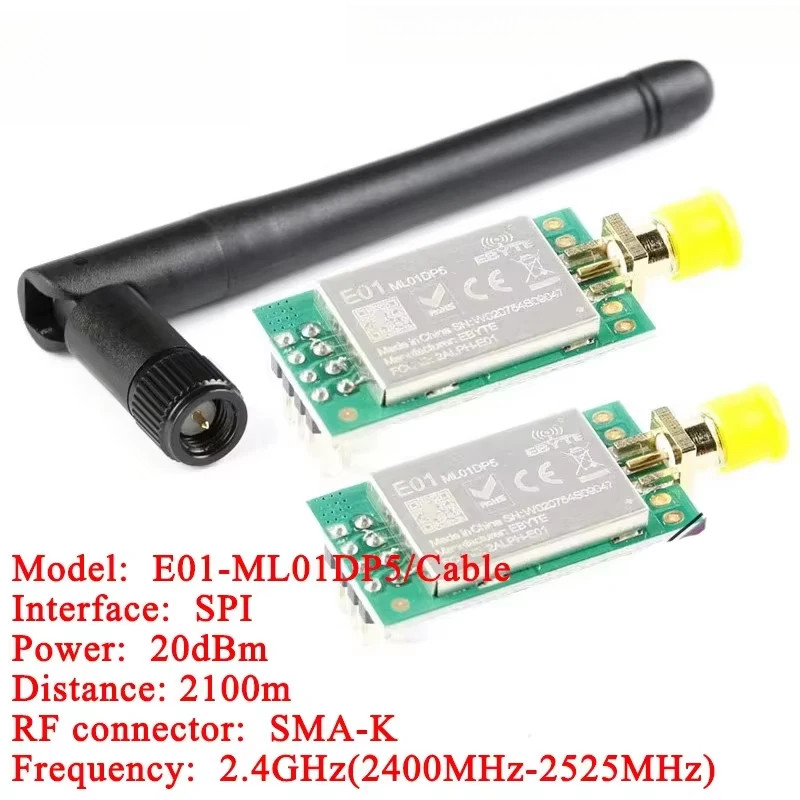 2 Cái / 1 cái E01-ML01DP5 Ebyte 20dBm 2100m Tầm xa nRF24L01P + PA + LNA 2.4G Mô-đun thu phát không d