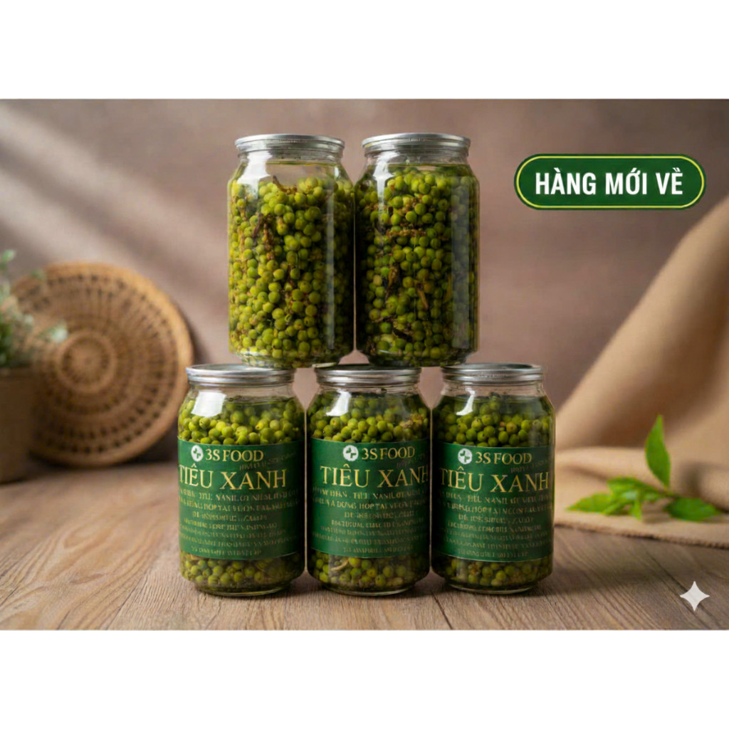 Hạt tiêu xanh ngâm giấm, Tiêu xanh nguyên chùm - Cay Thơm, Chua Cay, Ăn là ghiền