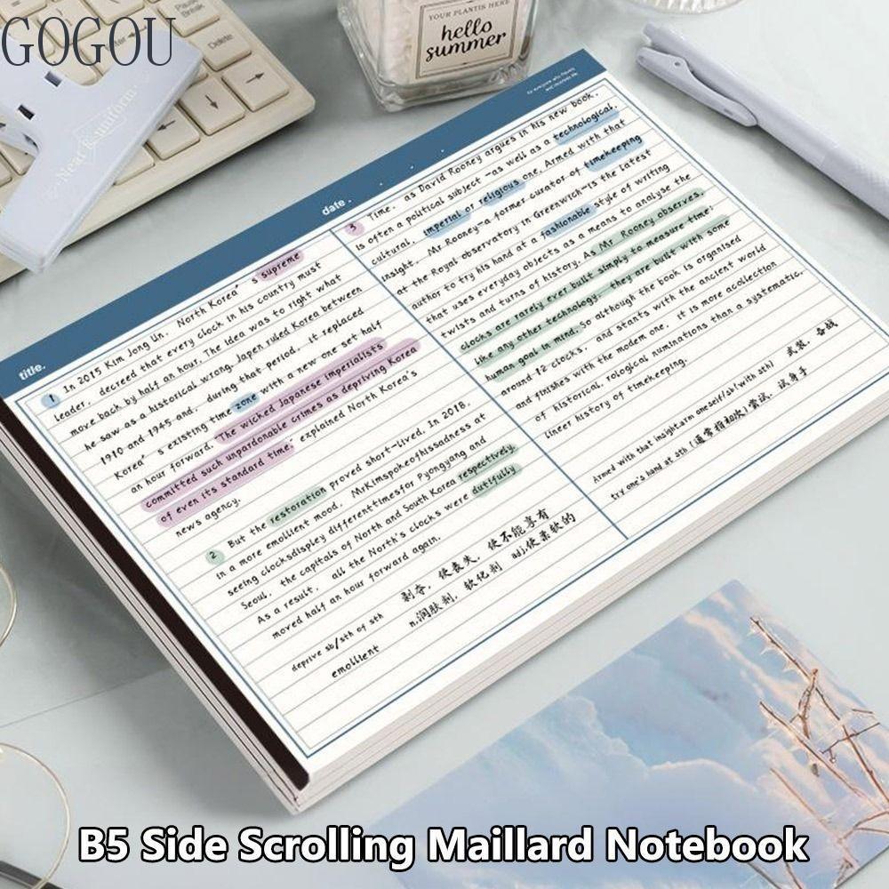 GOGOU 20 tờ / Sổ tay B5, Notepad có thể xé ngang, Sổ tay giấy B5 đa chức năng dành cho học sinh