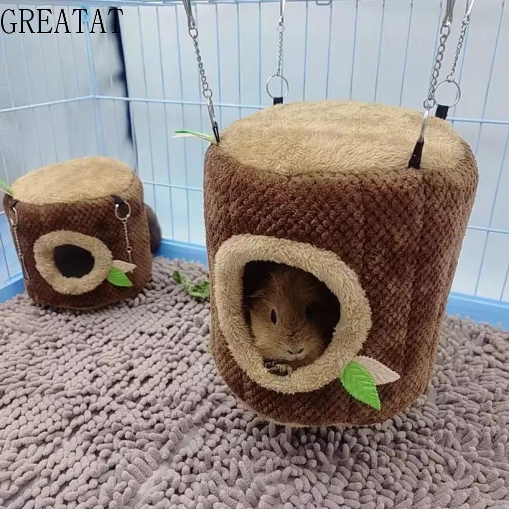 GREAT Tree Stump Shape Võng, Động Vật Nhỏ Chuột Lang Ferret Nhà Thú Cưng, Bông Sóc Thỏ Mùa Đông Ấm Á