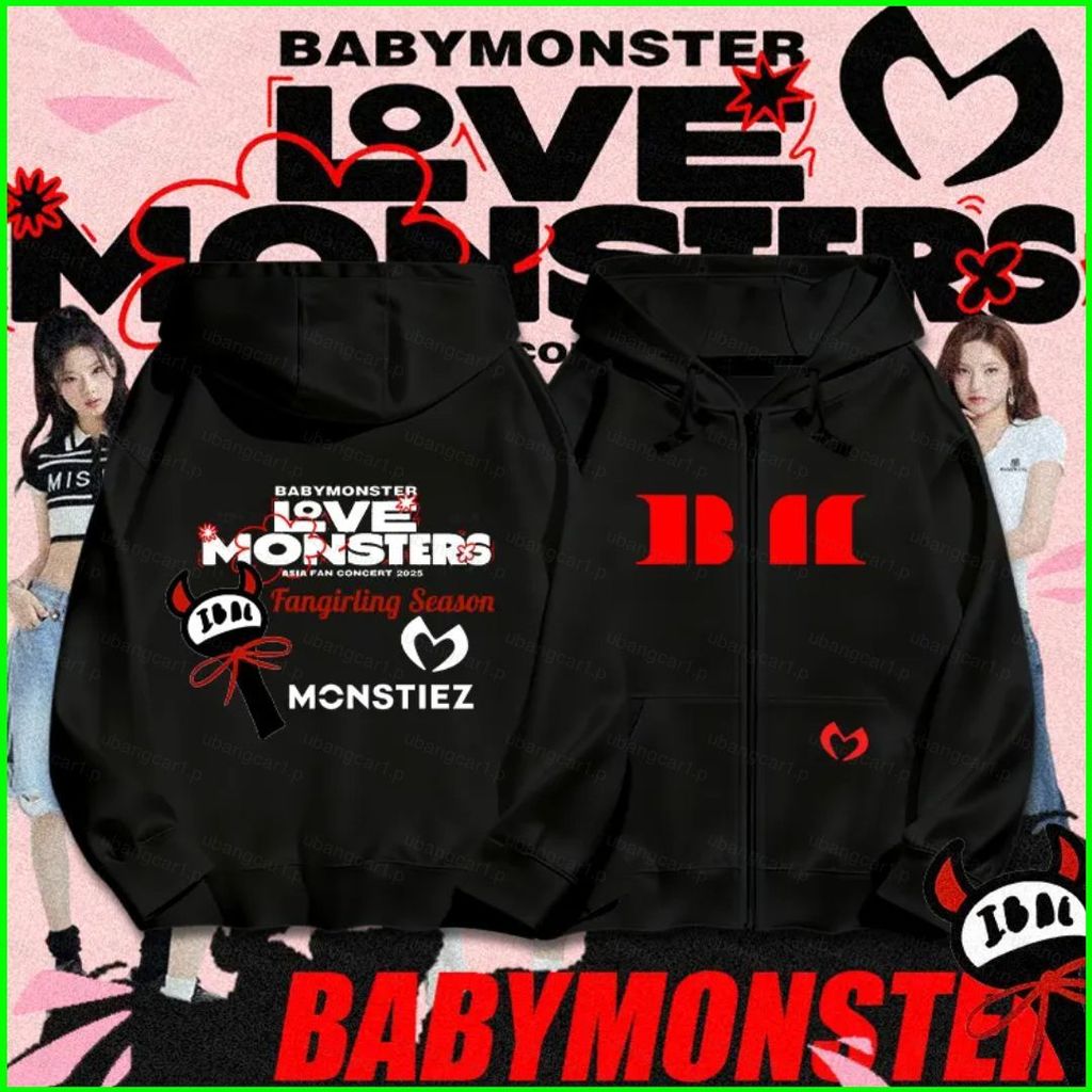Áo hoodie BabyMonster AHYEON Love Monsters unisex với khóa kéo