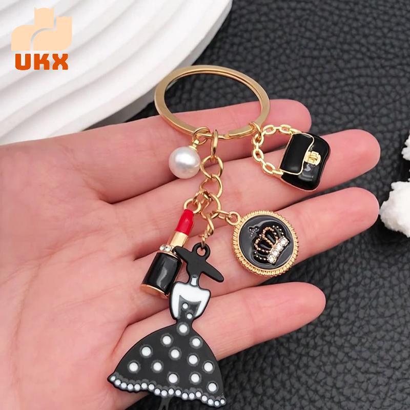 UKX Pretty Rose Red Lips Flamingos Móc Khóa Bộ Trang Sức Nữ Bé Gái VN