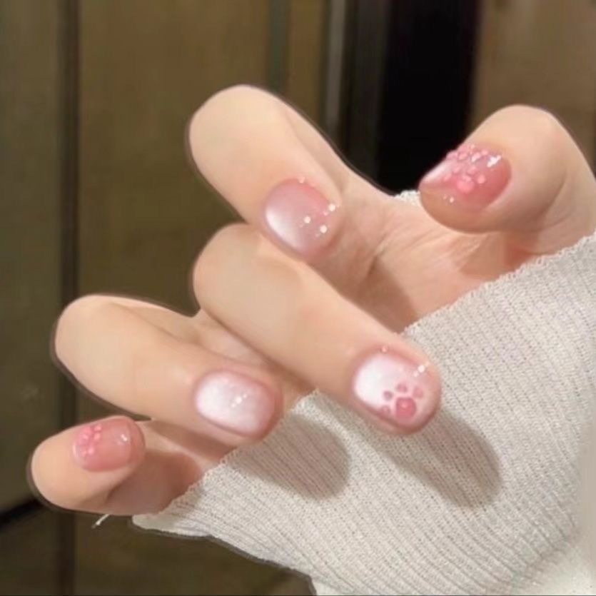 móng tay giả móng tay giả mắt mèo [Dấu chân mèo] Mắt mèo đeo tay miếng dán móng tay móng tay móng ta