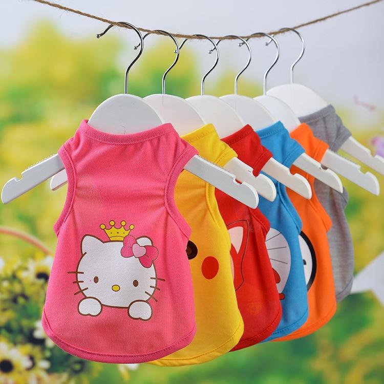 Áo Ba Lỗ Lưới Thú Cưng Thoáng Khí Mùa Hè In Hoạt Hình Dễ Thương XS-XXL