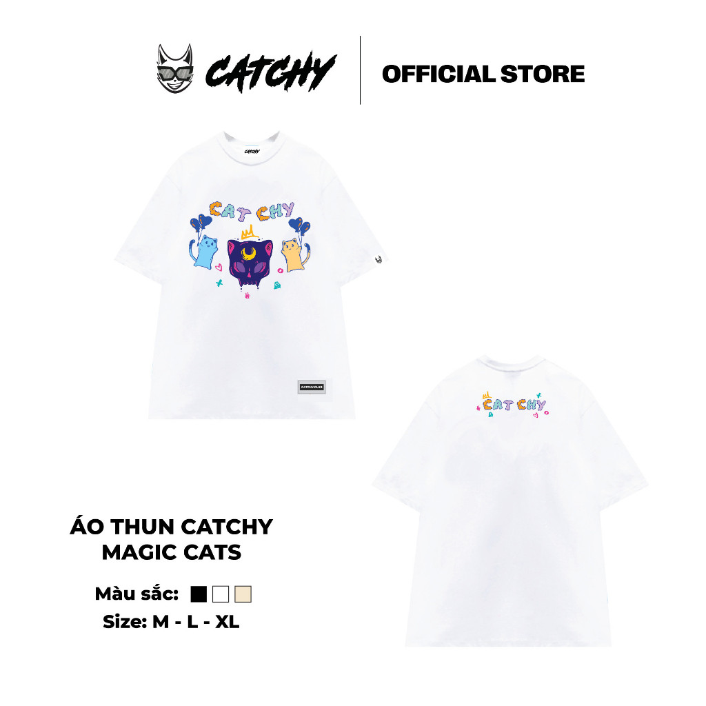 (COD) Áo Thun Local Brand Catchy CatMagic 3 màu 230gsm AT12