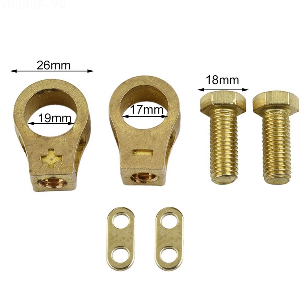 [Ysp]2Pcs Universal Brass Battery Terminal Top Post Cable Terminals Easy Installation