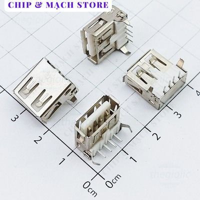 [20 Cái]- AF90 Cổng USB Cái 2.0 Type A 4 Chân Cong 90 Độ Chip & Mạch Store