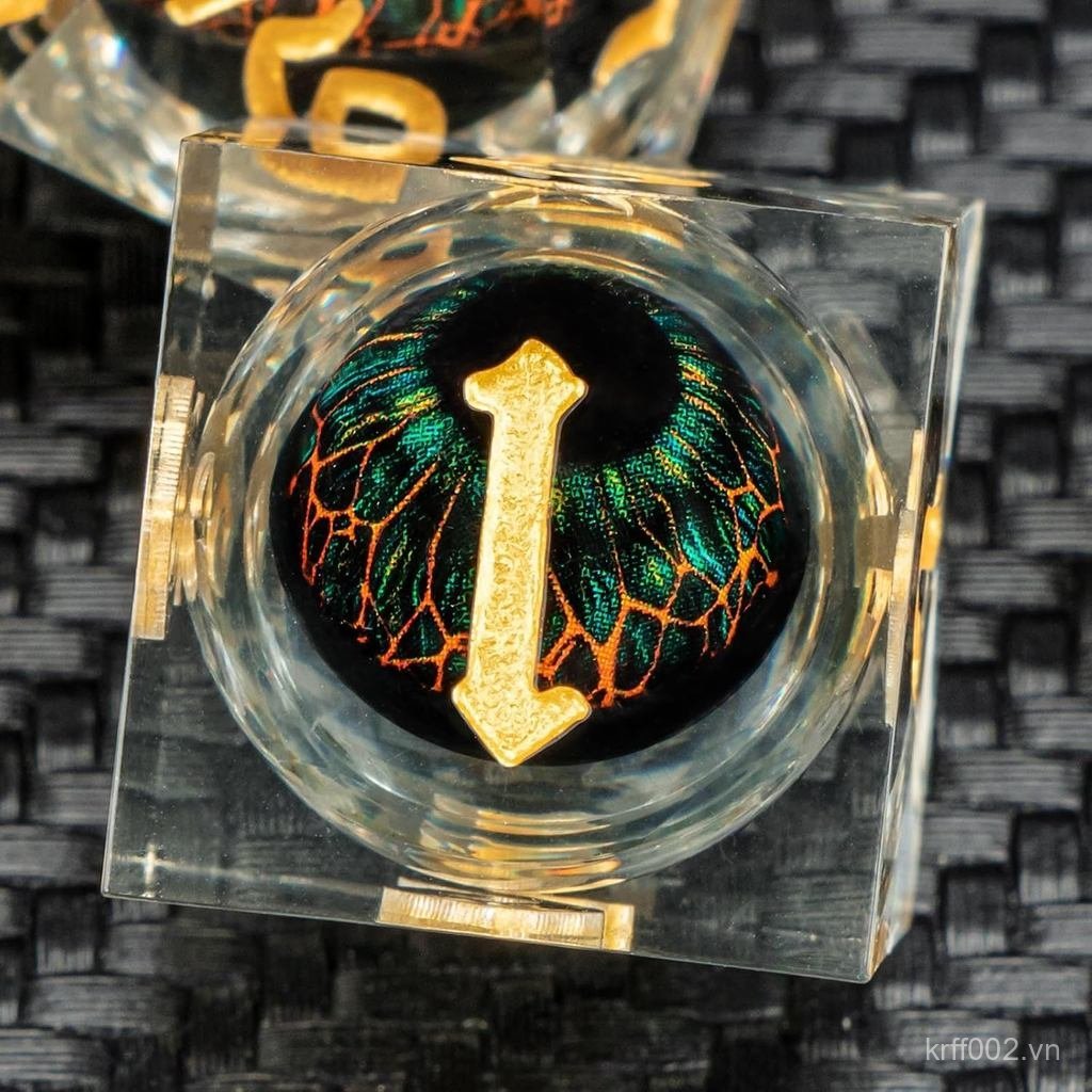 Bộ xúc xắc nhựa lõi nổi KERWELLSI kèm hộp quà tặng, Cool Sharp Edge Beholder Eye DND Dice, Trò chơi 