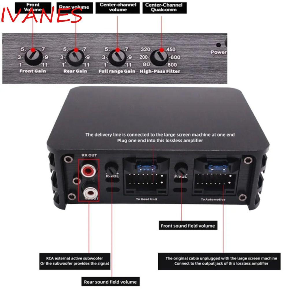 Bộ khuếch đại công suất ô tô IVANES, Loa âm thanh ô tô thông minh màn hình lớn, Màn hình Amp chuyên 