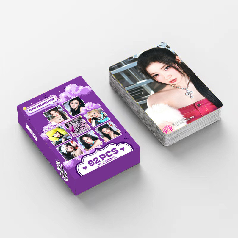 92 Cái / hộp BABYMONSTER Lomo Cards PSYCHO Album CHÚNG TÔI GO UP HOT SAUCE CHIQUITA Dán SHEESH CLICK