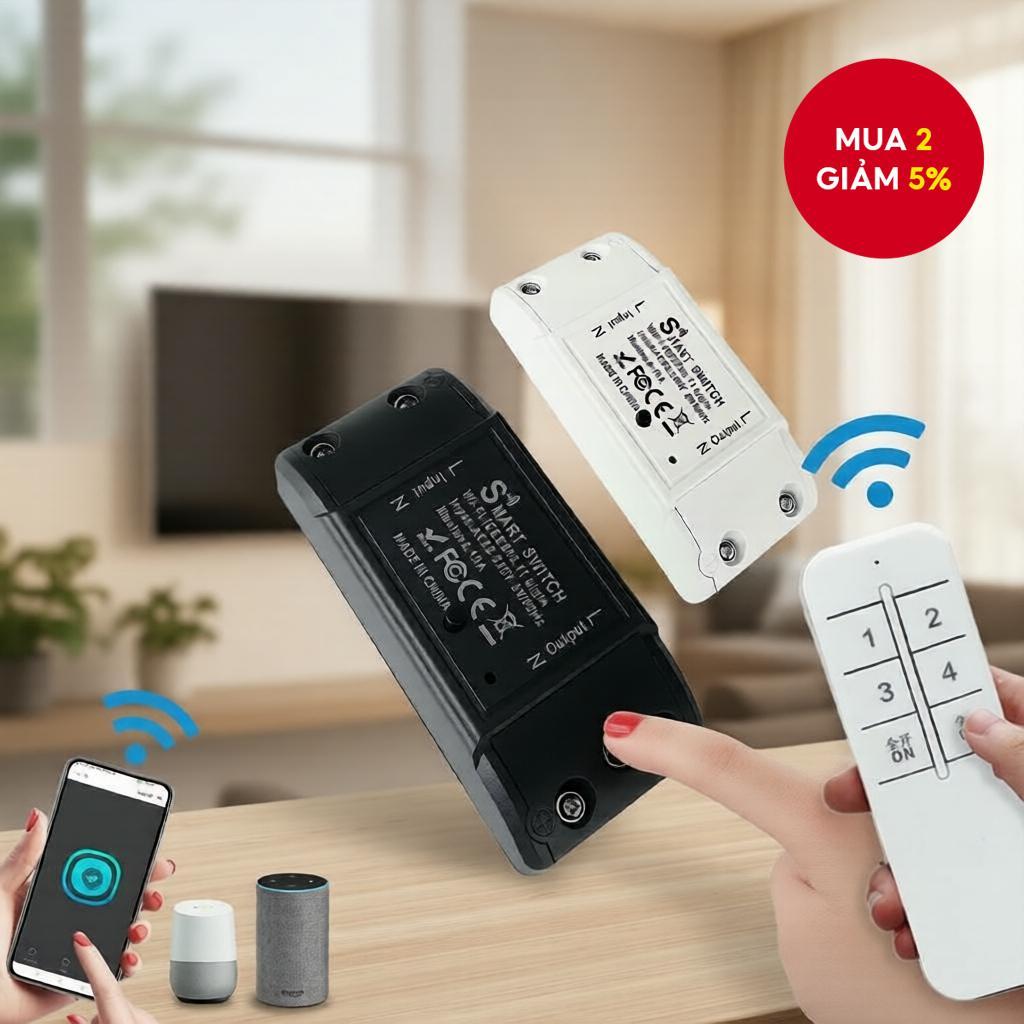 eWeLink Công tắc thông minh không dây WiFi cho phép điều khiển qua ứng dụng và ra lệnh bằng giọng nó