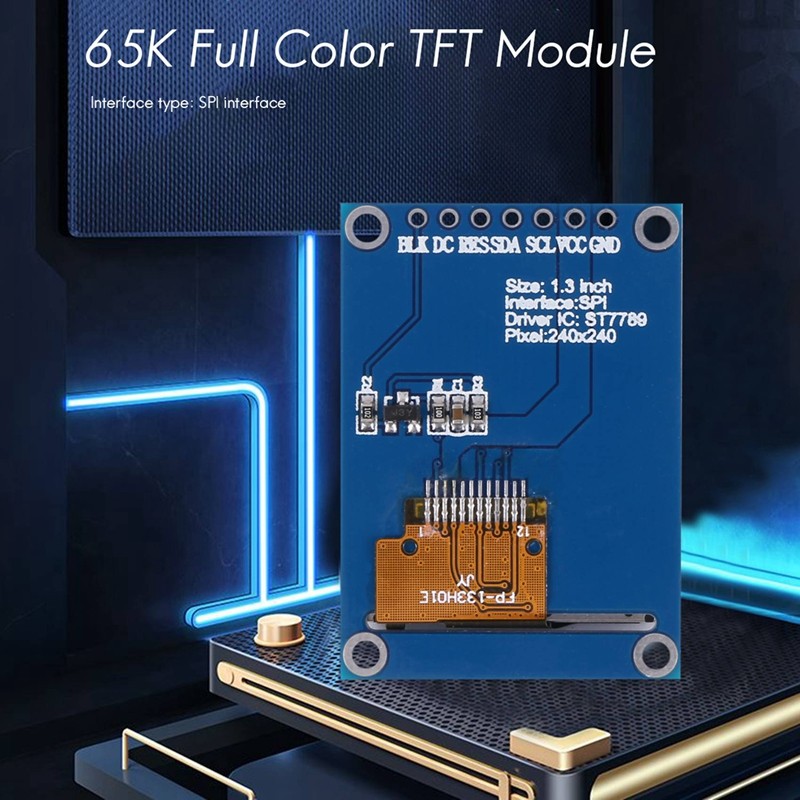 1.3 Inch Ips Hd Tft St7789 Ổ đĩa Ic 240 x 240 Spi Truyền thông 3.3V Giao diện Spi điện áp Full Color