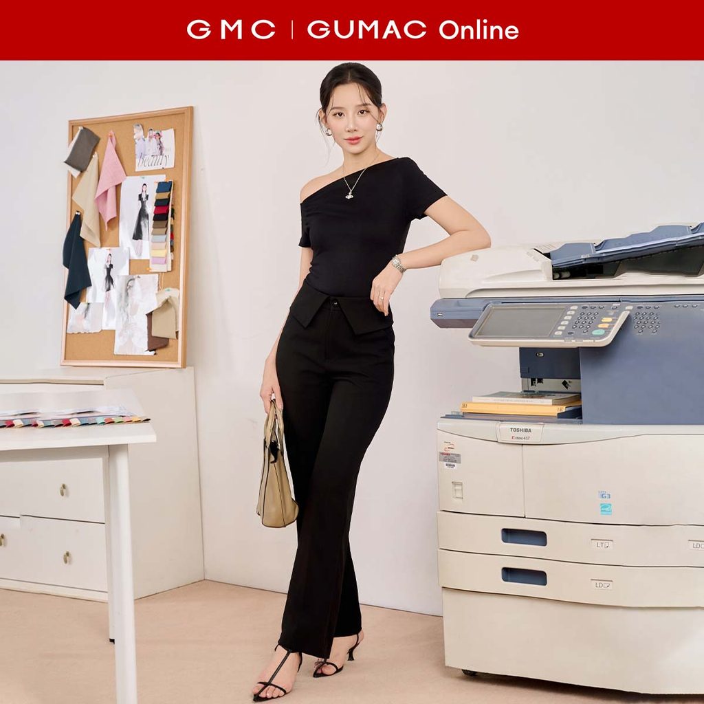 [MUA 2 GIẢM 25K] Quần tây nữ ống suông lưng kiểu thời trang GUMAC QF08013