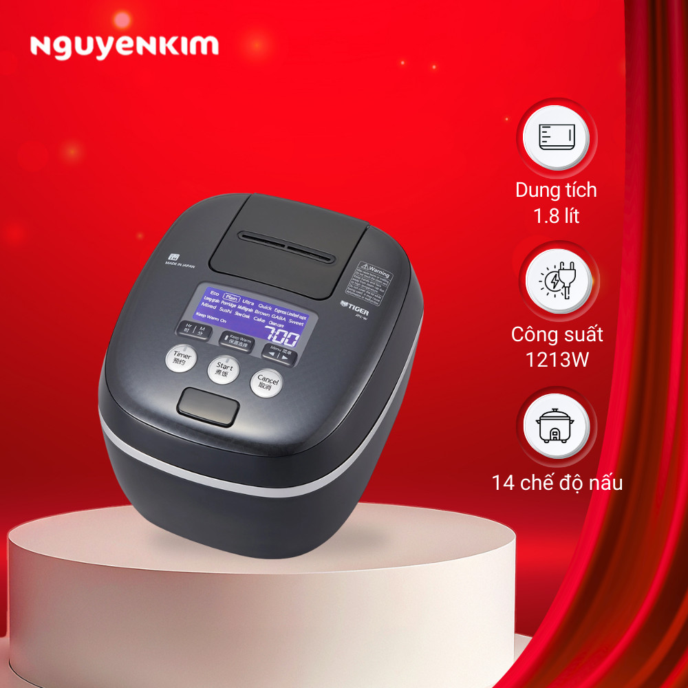 Nồi cơm điện tử cao tần áp suất Tiger 1.8 lít JPC-W18W