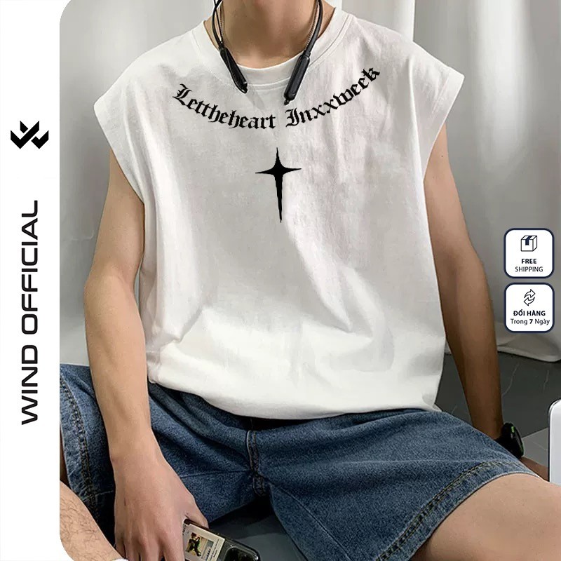 [MUA 1 ÁO TẶNG 1 ÁO] Áo Ba Lỗ Unisex Wind Clothing Form Rộng NECKLACE Tanktop Sát Nách Oversize Nam 