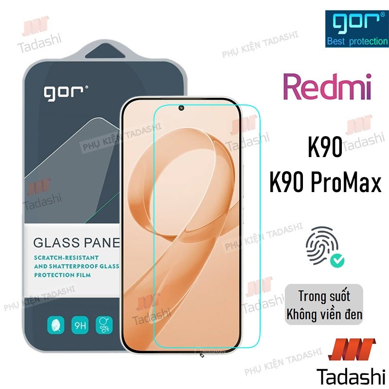 Kính Cường Lực Gor Redmi K90/ K90 Pro Max, Redmi K80 Ultra/ K80 K80 Pro Trong Suốt Không Viền Đen 9H