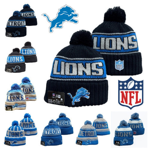 Mũ Len Detroit Lions NFL - Màu Xanh/Xám/Đen