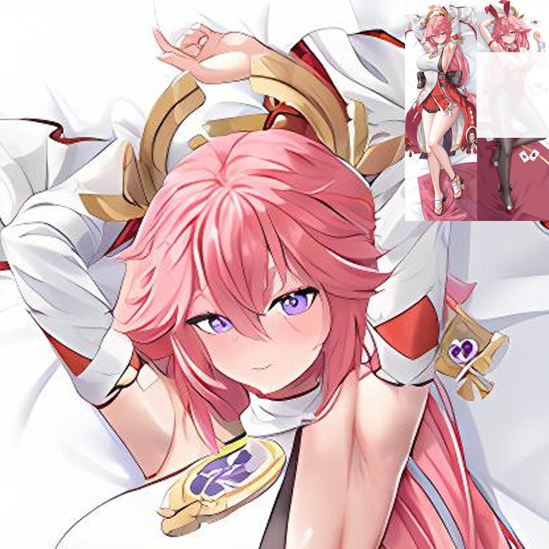 Genshin Impact Yae Miko Dakimakura Gối Anime Gối Vỏ Gối Chăn Ga Gối Otaku Quà Tặng