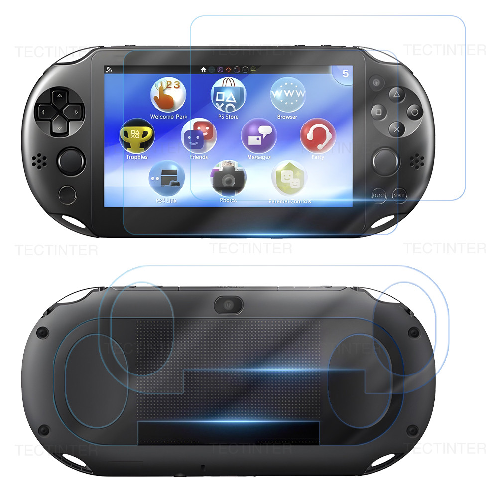 Bảo Vệ Màn Hình Cho Sony PS Vita PSV 1000 Kính Cường Lực Trước + Mặt Sau Trong Suốt Full HD Phim Bảo