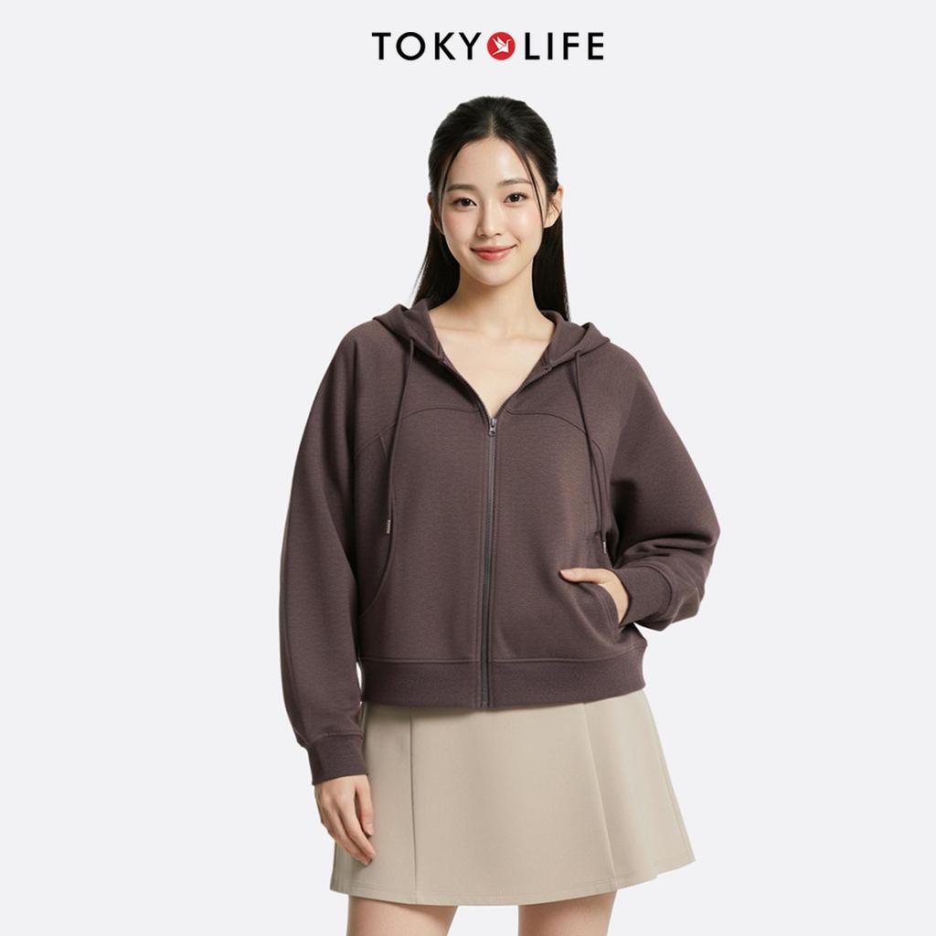 Áo Khoác Nỉ Hoodie Zip Nữ Form Boxy Vải Cotton Mềm Mại Thoáng Mát 40004136 - TOKYOLIFE