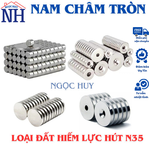 10 VIÊN NAM CHÂM TRÒN LỰC HÚT N35, NAM CHÂM VĨNH CỮU, NAM CHÂM ĐẤT HIẾM