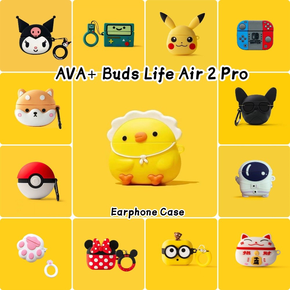 [Yoshida] Dành cho AVA + Buds Life Air 2 Pro Vỏ silicon mềm Phim hoạt hình sáng tạo Vỏ tai nghe NO.5