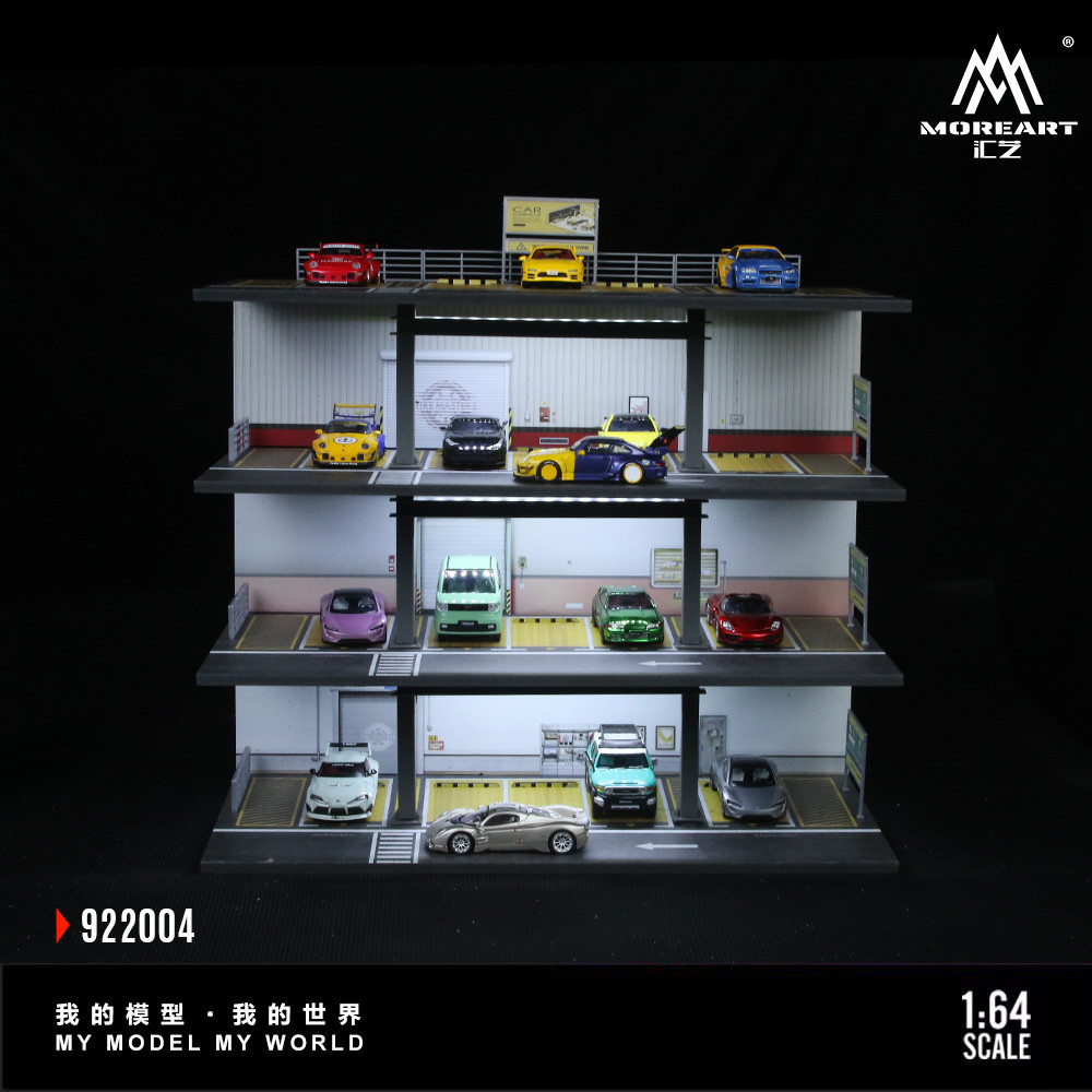 [ORDER] Mô hình diorama MOREART 1:64 Steel Frame Style Garage Lighting Assembly Scene Simulation Mod