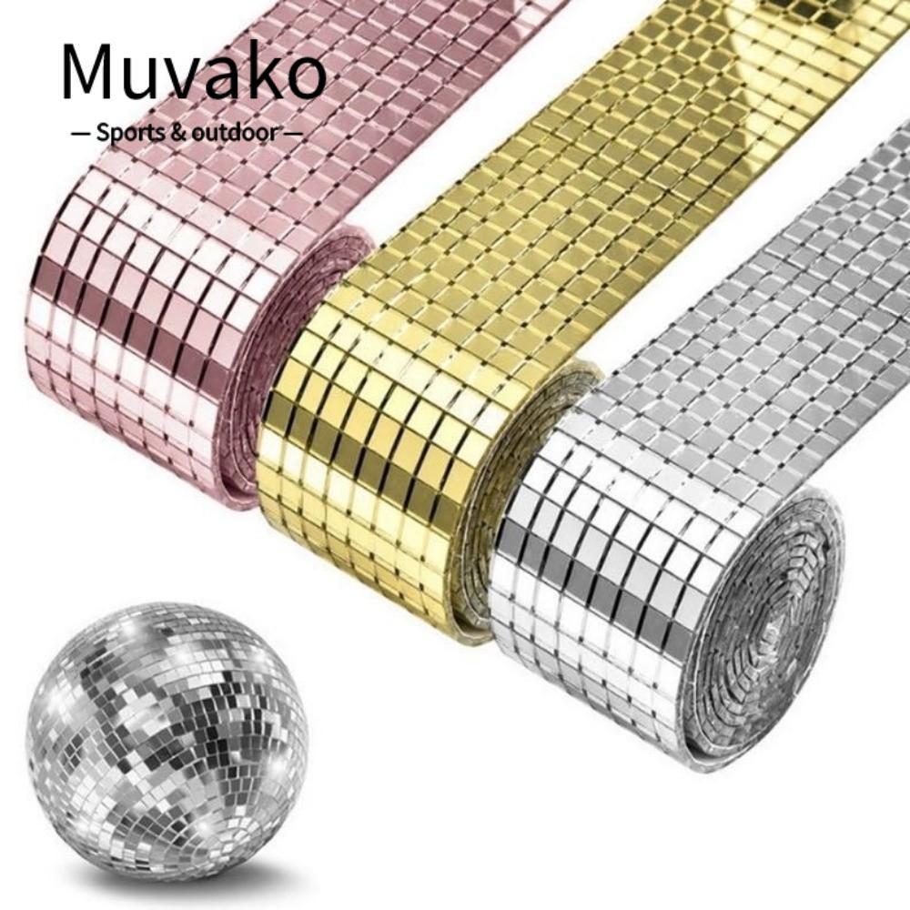 Gương gạch khảm MUVAKO, Nhãn dán gương bóng vũ trường thủ công bằng kính, DIY vuông tự dính nền tườn