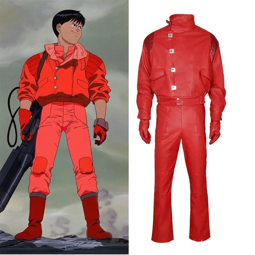 Áo khoác da nam màu đỏ Akira M524 - Phù hợp cosplay Halloween