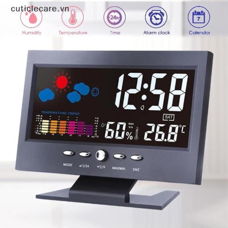 [CL] Màn hình màu LCD Kỹ thuật số Balight Báo động báo động Clo Trạm dự báo thời tiết MỚI