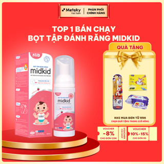 [Mới Về] Bọt Tập Đánh Răng Midkid 60ml Vị Dâu Bọt Mịn Tan Nhanh Lành Tính Cho Bé Từ 1 Tuổi