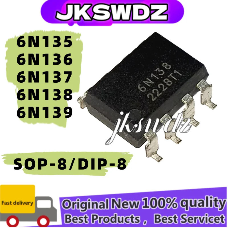 5 CÁI 6N135 6N136 6N137 6N138 6N139 DIP-8 6N135S 6N136S 6N137S 6N138S 6N139S SOP-8 chip ic