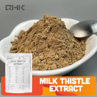Chiết xuất cây kế sữa 10: 1 Bột tiêu chuẩn Thực phẩm Nguyên liệu thực vật Bột màu nâu Silybum Marianum