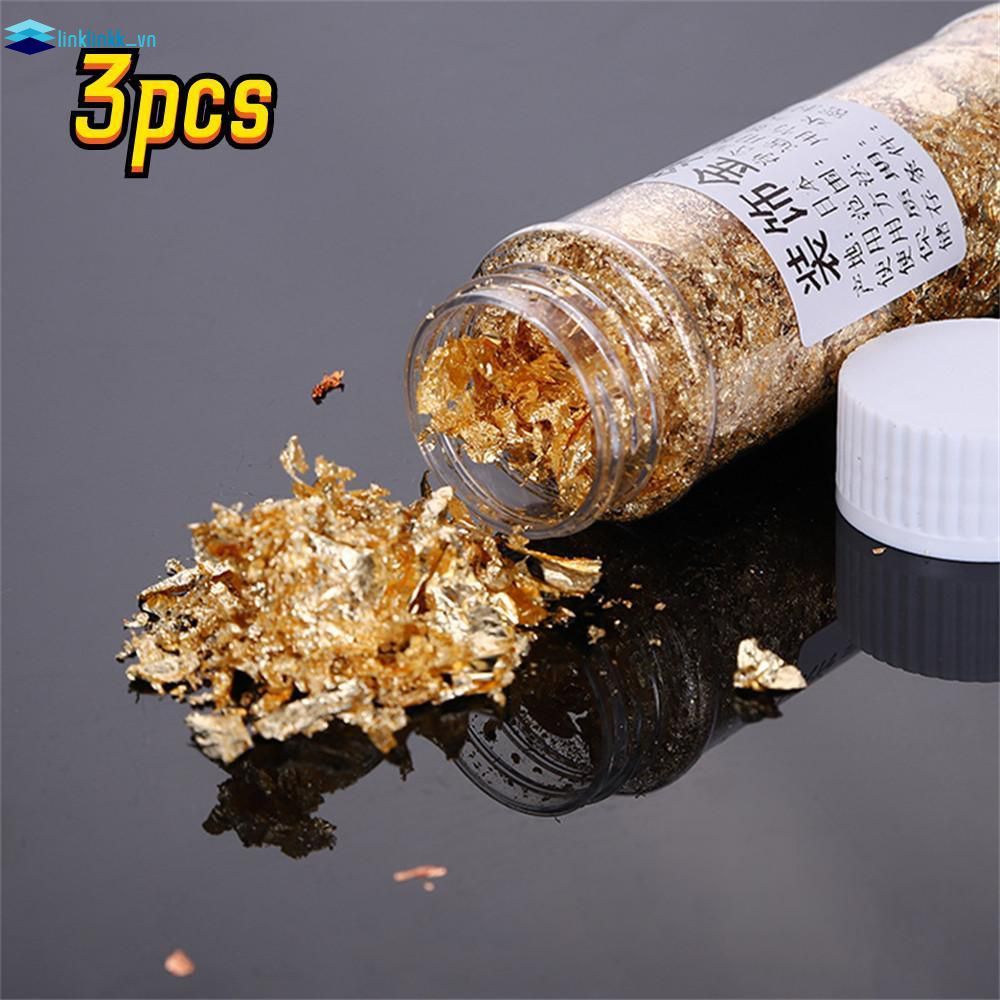 3 Miếng Giấy Bạc Vàng ăn được, Dùng để Trang Trí Bánh Kem, Kem Lạnh, Mạ Vàng, Trang Trí Bánh Kem, Gi