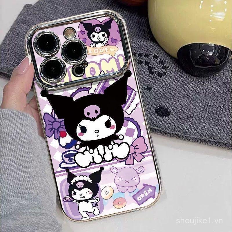 Bao da iPhone 16 15 14 13 12 11 Tương thích Vỏ bảo vệ chống sốc sáng tím Cửa sổ lớn Dành cho điện th