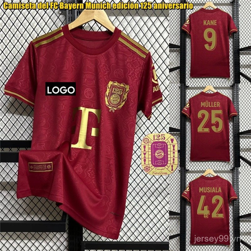 Áo bóng đá Bayern Munich 2025 - Phiên Bản Kỷ Niệm 125 Năm, Tùy Chỉnh Size S-4XL