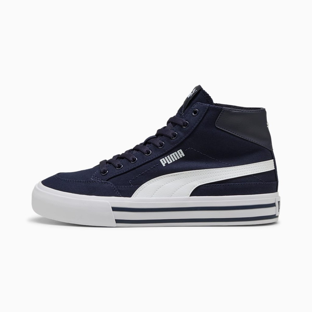 Giày thể thao sneaker chính hãng Puma Court Classic Vulcanized Formstrip Men's Mid Top Navy White - 