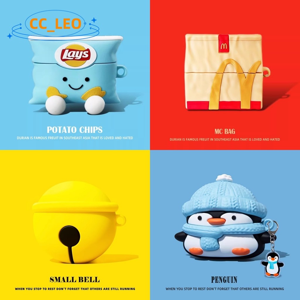 Case for HuaWei FreeClip 2 Cartoon Penguin Cute Whale Pendant Clear TPU Silicone Soft Case Suitable 