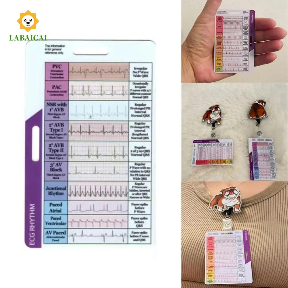 LABAICAI Thước đo tự đo LABAICAI Ecg, Đo lường giải thích ECG / EKG Ecg / ekg Thẻ bỏ túi nhịp điệu, 