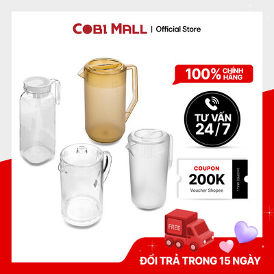 Bình Đựng Nước Cao Cấp Bằng Nhựa Mờ Có Nắp 2L-3.3L - Cobi home