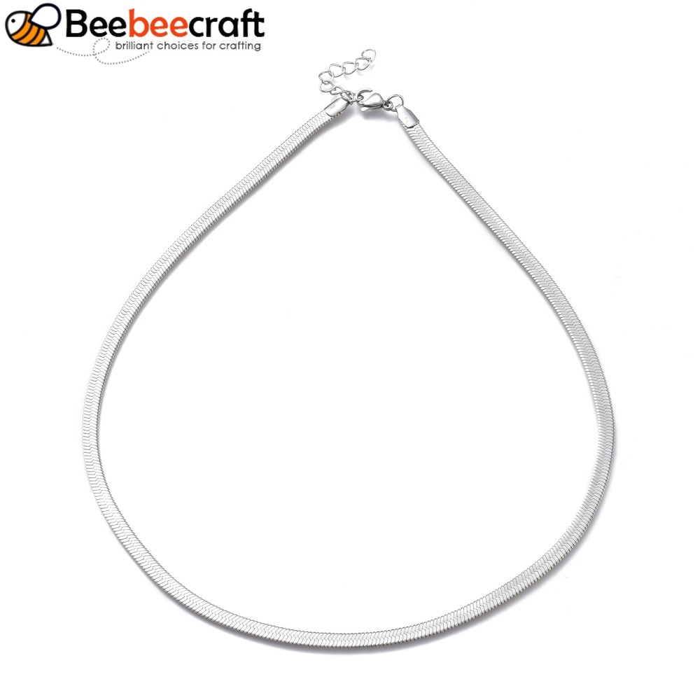 Dây chuyền xương cá unisex từ thép không gỉ 304, kẹp móng vuốt tôm hùm, kích thước 17,63 inches (44,