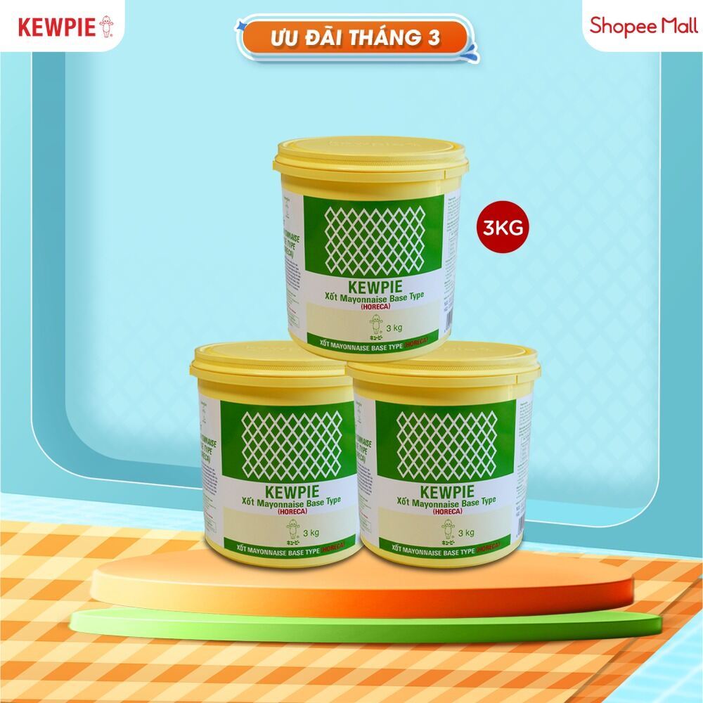 Combo 3 Xốt Mayonnaise Base Type (Horeca) - Kewpie (Xô 3Kg)