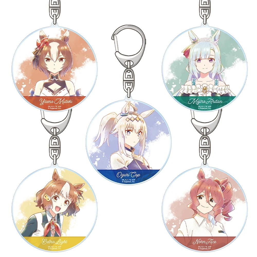 Móc khóa Anime Umamusume Pretty Derby Oguri Cap Mejiro Ardan Belno Light Mica Acrylic trang trí cặp 