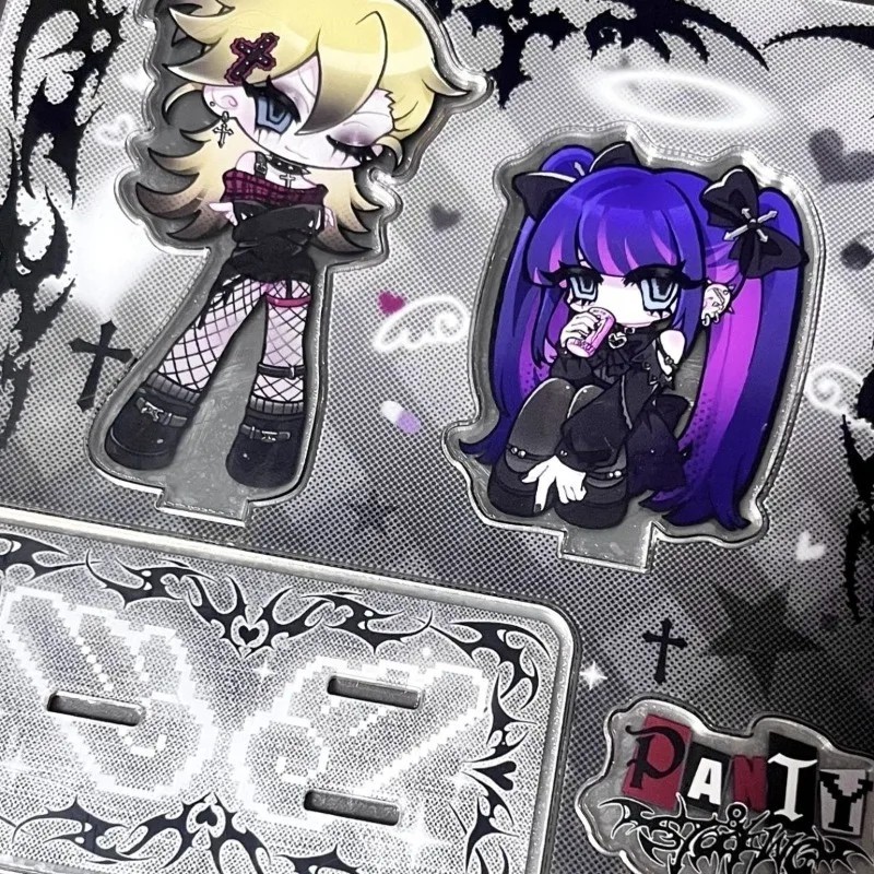 Standee Anime Panty & Stocking with Garterbelt Mô Hình Acrylic Decor Trang Trí Bàn Học Chibi Panty S