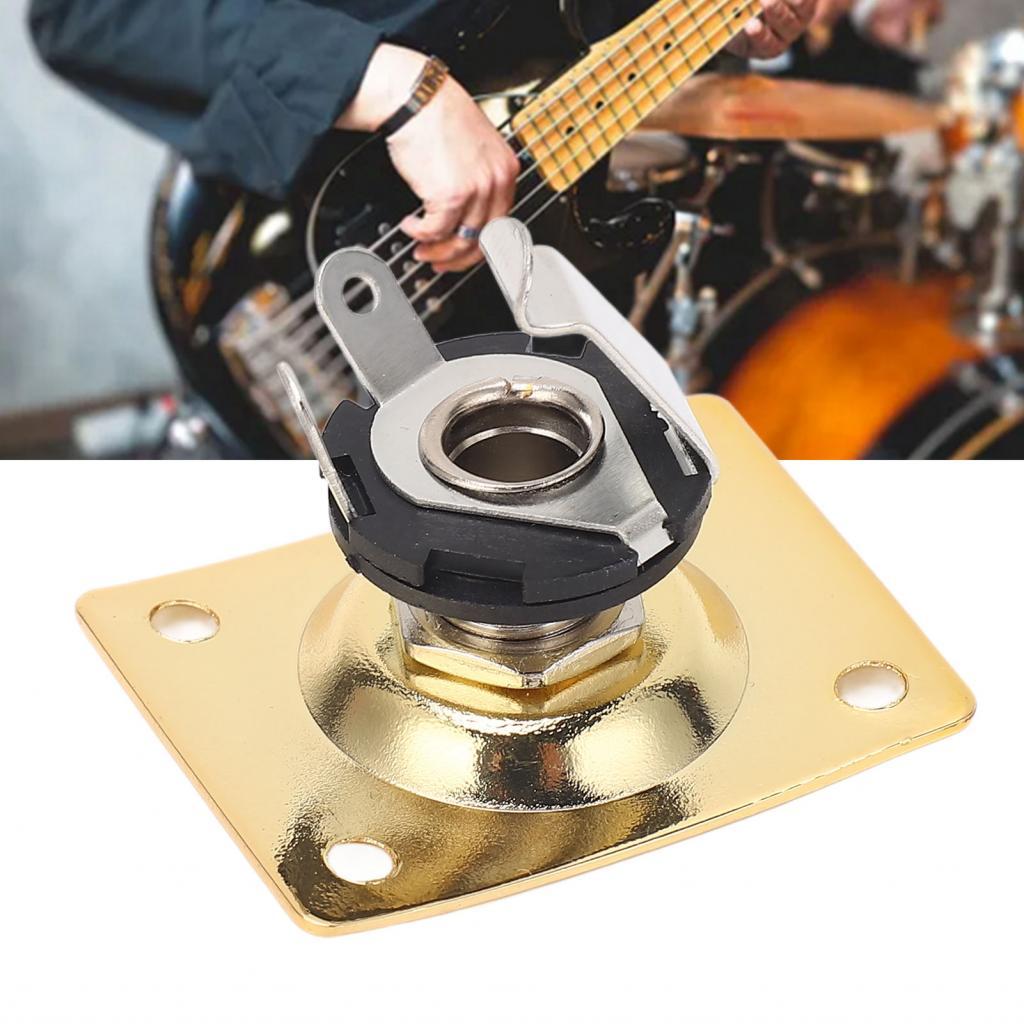 topfishing-VN Mingzhe Telecaster Guitar Output Jack Tấm kim loại Ổ cắm nhỏ gọn (Vàng)