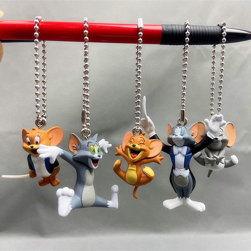 OMY Cat and Mouse Tom Cat Jerry Mouse Taffy Mouse Mặt dây chuyền đồ chơi viên nang