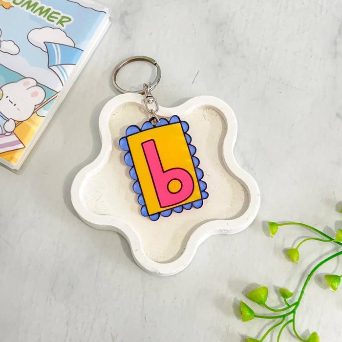 Himeku KEYCHAIN AKRILIK ALPHABET - Gantungan Kunci & Tas - Aksesoris Hiasan Tas - B