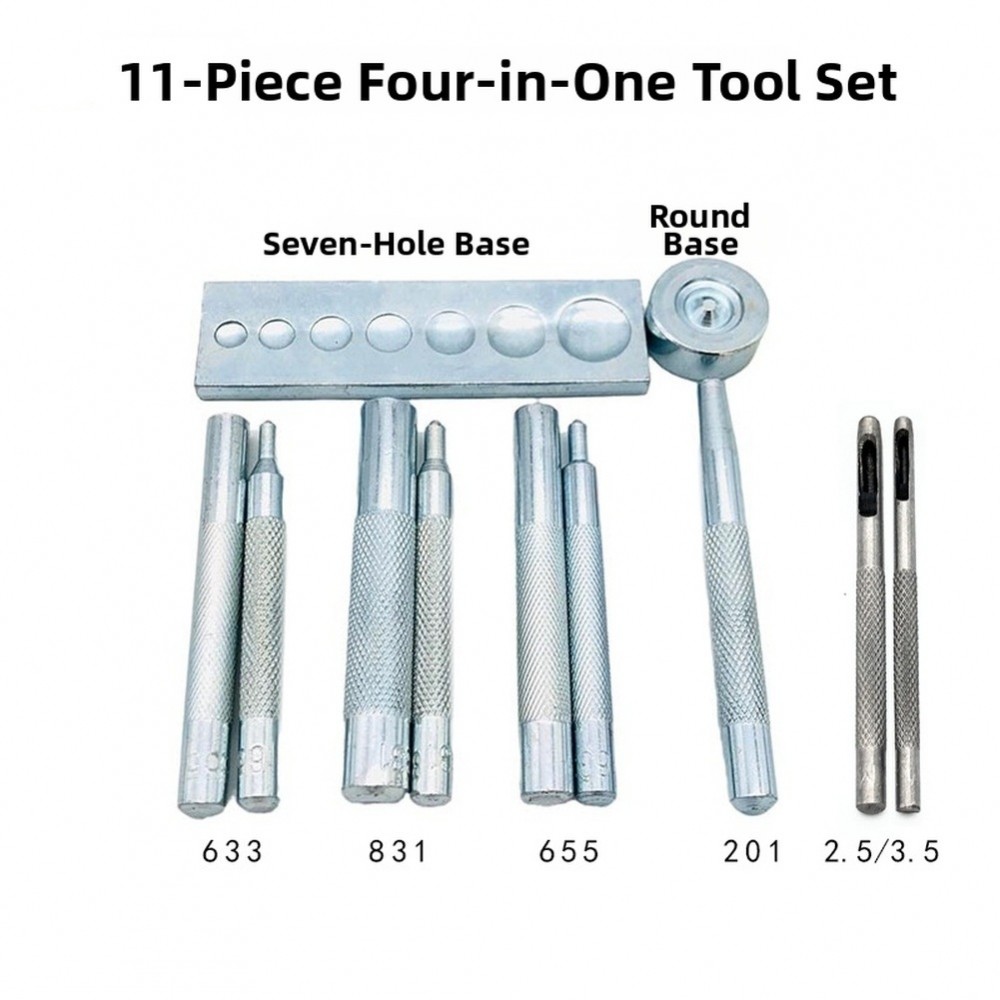 Bộ công cụ cài đặt nút với đế 7 lỗ DIY Rivet Punch Set 831 633 201
